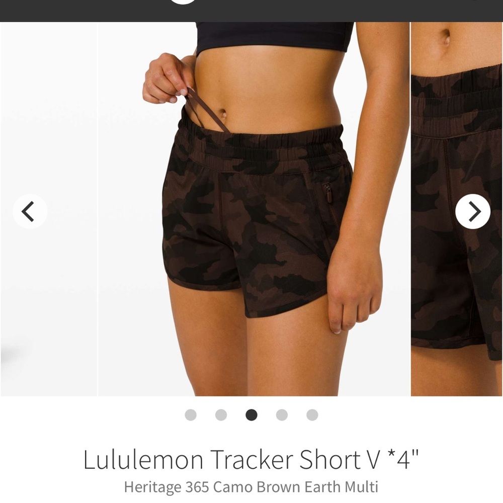 Lululemon Tracker Short V *4" Heritage 365 Camo Brown Earth Multi sz 14 - Picture 2 of 7